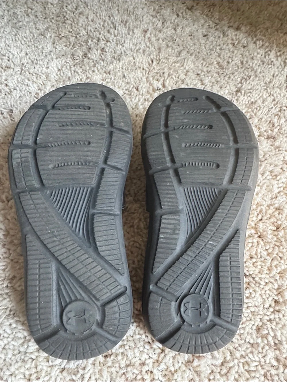 Under Armour Black Kids' Adjustable Slide Sandals with White Logo